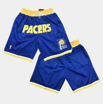 Vintage Indiana Pacers Basketball Shorts All Stitched Pants with Pockets S-3XL - £39.15 GBP