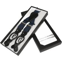 ELEGANT Suspenders Clip on and Button Option for Slacks or Suit Pants Navy Blue image 5