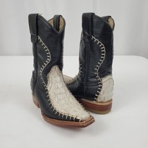 Mexican Alligator Crocodile Cowboy Boots Childs 9 US 15.5 Mex Western Square Toe - £33.52 GBP