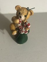 Vintage Hallmark Bear With Candy Canes 1989 Christmas Decoration XM1 - $5.93