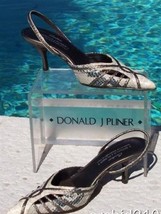 Donald Pliner Couture Cobra Leather Shoe New Sz 5 Pointy Toe Sling Back $265 NIB - £83.75 GBP