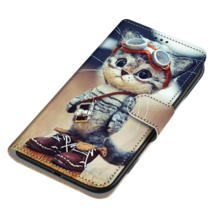 Anymob Samsung Case Cute Camera Cat Magnetic Flip Leather Card Slot Wallet Phone - £23.24 GBP