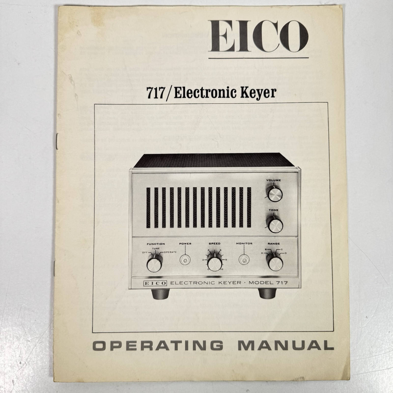 EICO Model 717 Electronic Keyer Operating Manual Ham Radio Original 1966... - $9.89