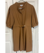 Calvin Klein Size 12 Taupe VINTAGE NEW Knee Length 3/4 Sleeves Dress - $24.75