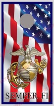 Waving American Flag Marines Semper Fi Cornhole Board Decals - $69.95