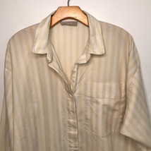 Everlane Shirt M Ivory Stripe Long Sleeve Button Down Slouchy Blouse - £18.56 GBP