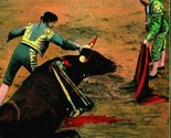 La Puntilla Mexico Bullfight Matador Bull Remington Sign UNP 1913 Vtg Po... - $19.75