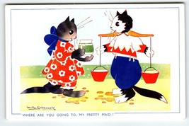 Dressed Cats Postcard Kittens Willy Schemele Where Are You Going To My Pretty UK - £13.28 GBP