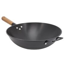 Gibson Home Welton 13.5 Inch Carbon Steel Wok with Wood Handle in Black - $50.20