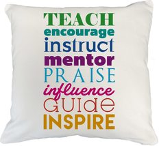 Teach, Guide And Inspire. Best Teacher Practices White Pillow Cover For Instruct - £19.46 GBP+