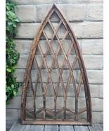 Farmhouse Window Arch Wood Wall Decor Distress White Vaen 45" H, CHOOSE Size - $65.90