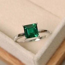 925 Sterling Silver 4Ct Emerald Stone Cluster Ring For Beloved - $39.58+
