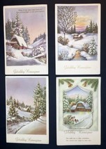 Vintage Dutch Happy New Year Holiday PC Lot 1950s Snowy Landscapes - £6.27 GBP