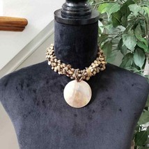 Womens Vintage Brown Wooden Shell Necklace - $30.00