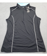 Greg Norman Golf Polo Shirt Women Medium Black Play Dry Moisture Wicking... - $26.49