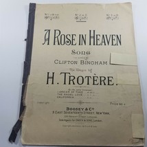 A Rose in Heaven Clifton Bingham H. Totere Sheet Music 1897 - $29.98