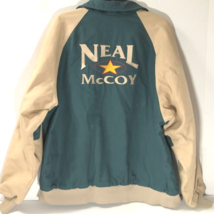 Neal McCoy C&amp;W Green Khaki Beige Denim Full Zip Stitched Lined Vintage J... - $143.92