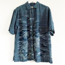 Tommy Bahama Original Fit  Button Up 100% Silk Blue Island Hawaiian Shirt Mens M - £19.90 GBP