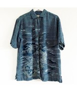 Tommy Bahama Original Fit  Button Up 100% Silk Blue Island Hawaiian Shir... - $34.27 CAD