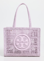 Tory Burch Ella Hand Crocheted Small Raffia Tote ~NWT~ Pale Purple - $5,853.74 MXN