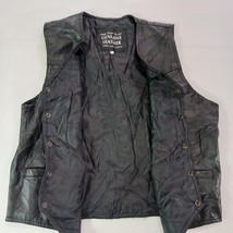 Navarre Leather Company Mens Italian Stone Design Genuine Leather Black Vest 2XL image 8