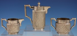 Austrian .800 Silver Tea Set / Demitasse Set 3pc Swirled Twist Design (#2828) - £690.50 GBP