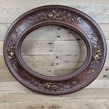 Vintage Ornate Oval Wood Picture Frame 11&quot; x 14&quot; Artwork Size No Glass - £38.99 GBP