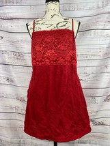 Maurices Camisole Top Womens XL Red Lace Stretch Spaghetti Straps Square Neck - £12.74 GBP
