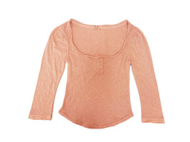 Free People Womens Top Ribbed Jersey Light Peach Size Xs - £31.20 GBP