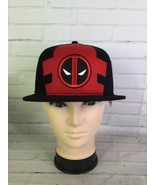 Marvel Comics Deadpool Embroidered Logo Black Red Snapback Hat Cap Adult... - £19.16 GBP