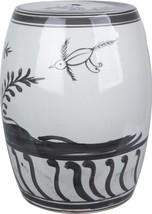 Garden Stool Flying Bird Backless Black Ceramic Hand-Crafted - £416.15 GBP