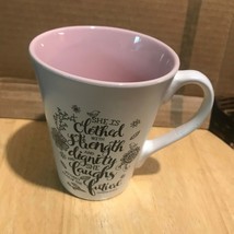 Christian Art Gifts SHE IS CLOTHED w Strength and Dignity Stoneware Coffee Cup - £8.88 GBP