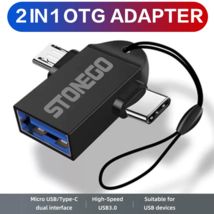 USB 3.0 Female to Micro USB Male and USB C Male Connector 2 in 1 OTG Adapter - $9.89