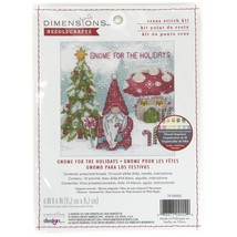 Dimensions Counted Cross Stitch Kit 6&quot;X6&quot;-Gnome For The Holidays (14 Count) - £15.26 GBP