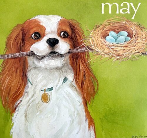 Primary image for Cavalier King Charles Spaniel May Dog Days Poster Calendar 14 x 11" Art DWDDCal