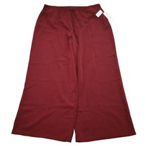 French Laundry Pants Womens 1X Plus Lounge Maroon Drawstring Pockets New - £20.55 GBP