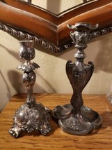 Pairpoint Quadruple Silver Plate Candlesticks Candle Holder Pair - £43.25 GBP