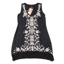 NWT JWLA Johnny Was Aoko Tunic in Black Embroidered V-neck Sleeveless Top XS - £92.44 GBP