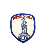 Statue of Liberty Embroidered Patch, White Shield Shape, New York, LBT-11 - $13.36 CAD