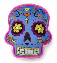 GoDog Large Day of the Dead Blue Skull Chew Guard Squeaky Dog Toy 8&quot;x5.5&quot;x2.5&quot; - £11.78 GBP