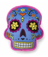 GoDog Large Day of the Dead Blue Skull Chew Guard Squeaky Dog Toy 8&quot;x5.5... - £11.79 GBP
