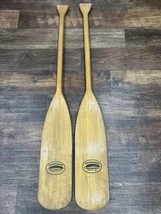 Feather Brand Caviness Woodworking Co Pair of 48” Long Wooden Oars Made ... - $100.00