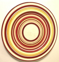 Isaac Mizrahi Red Yellow White Circles Style Mix Ceramic Dinner Plate 10.5&quot; - £10.80 GBP
