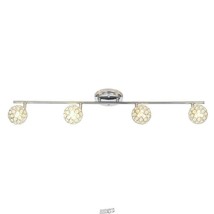 Hampton Bay-4-Light Chrome Fixed Track Lighting Kit Bar Crystal Ball Chrome - £48.58 GBP