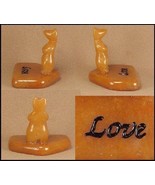 CARVED BEAR on STAND..with the word LOVE RED AVENTURINE  #682MMM - $11.88