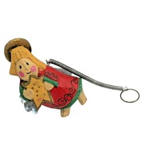 Christmas Ornament Angel Wooden Painted Springy Vintage - $8.36