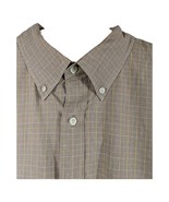 J CREW Brown Yellow Button Down Shirt Mens Size Large L (Flaw) - $15.84
