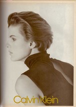 1986 Calvin Klein Josie Borain Carey Lowell B &amp; W Sexy Vintage Fashion Print Ad - £11.75 GBP