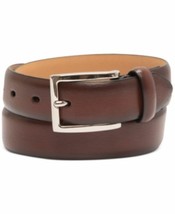 Club Room Men&#39;s Faux Leather Burnished Belt in Cognac_M 34-36 - £11.26 GBP