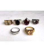 Lot of 6 Sterling Silver Size 5 Vermeil Fashions Rings C3431 - £99.16 GBP